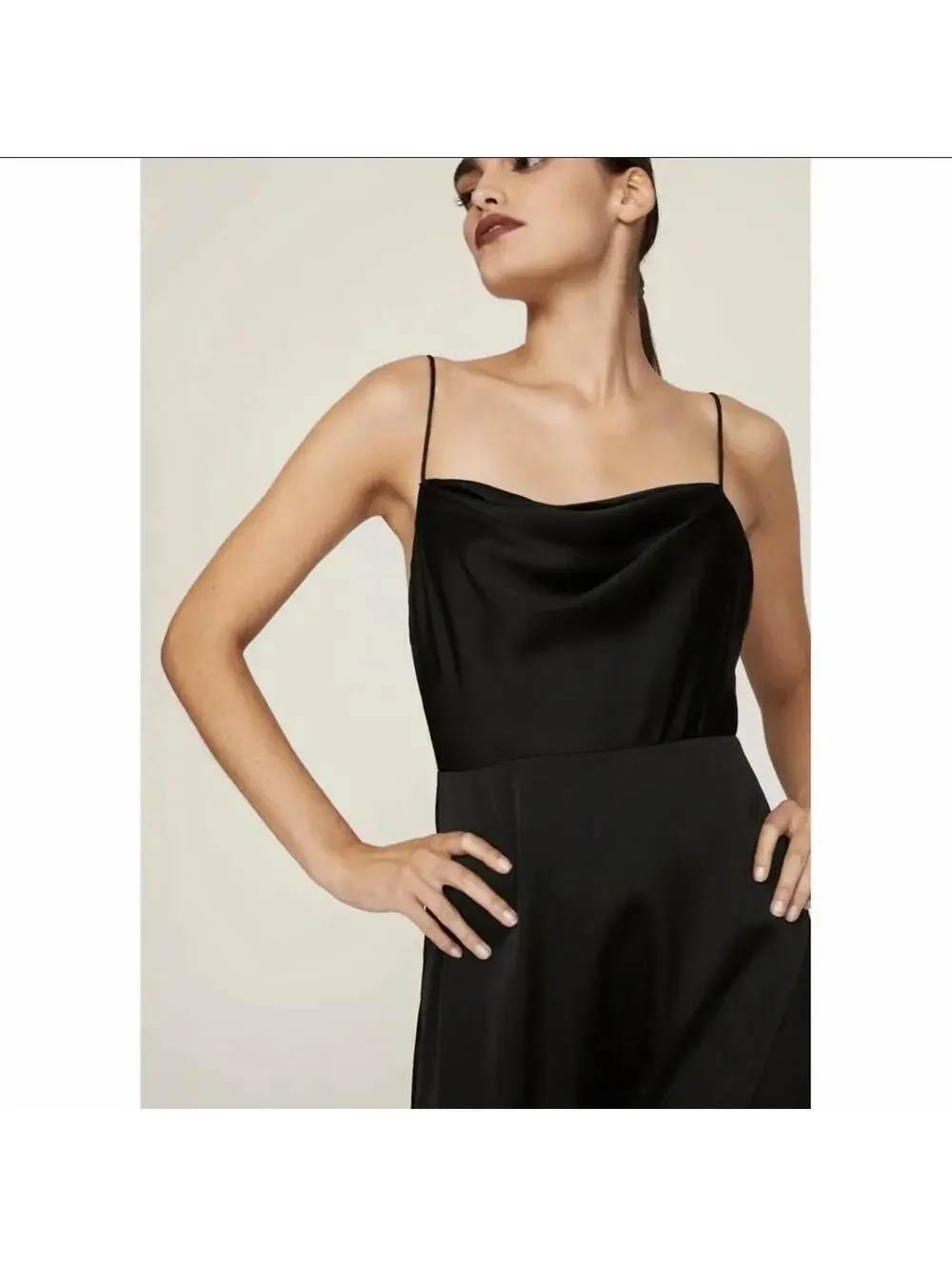 NWT Black Free People x Fame & Partners Rosabel Maxi Slip Dress, size 8